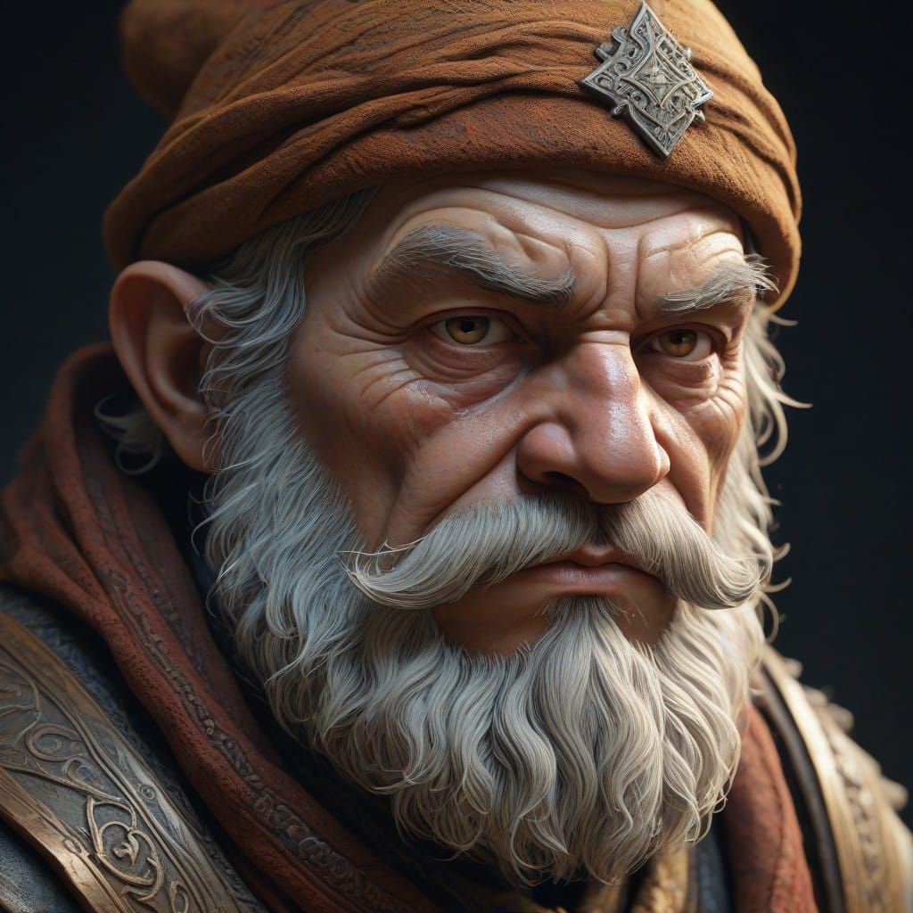 Dwarf Rune Carver in Baroque Fantasy Style