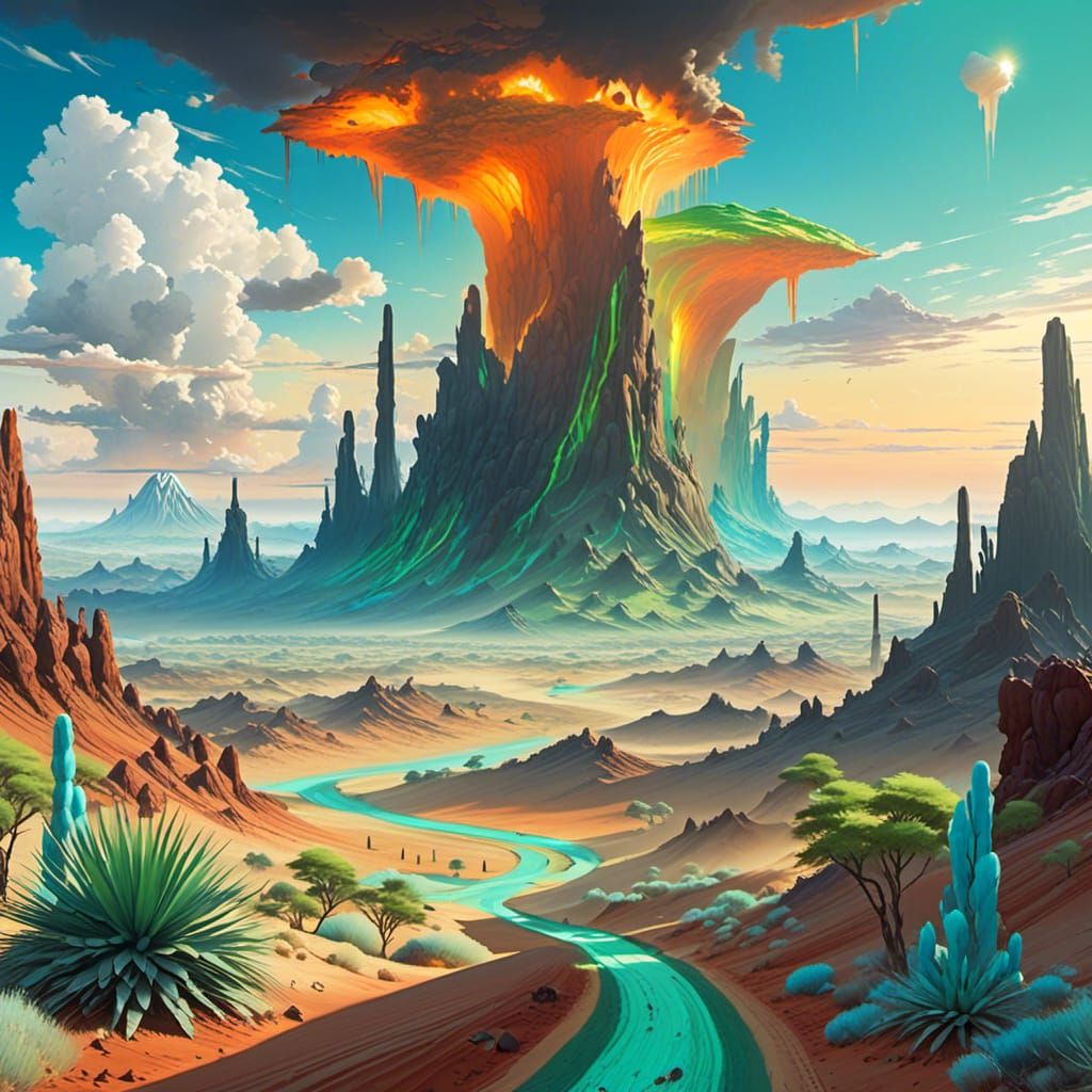 Gemstone Desert: A Volcanic 4K Landscape