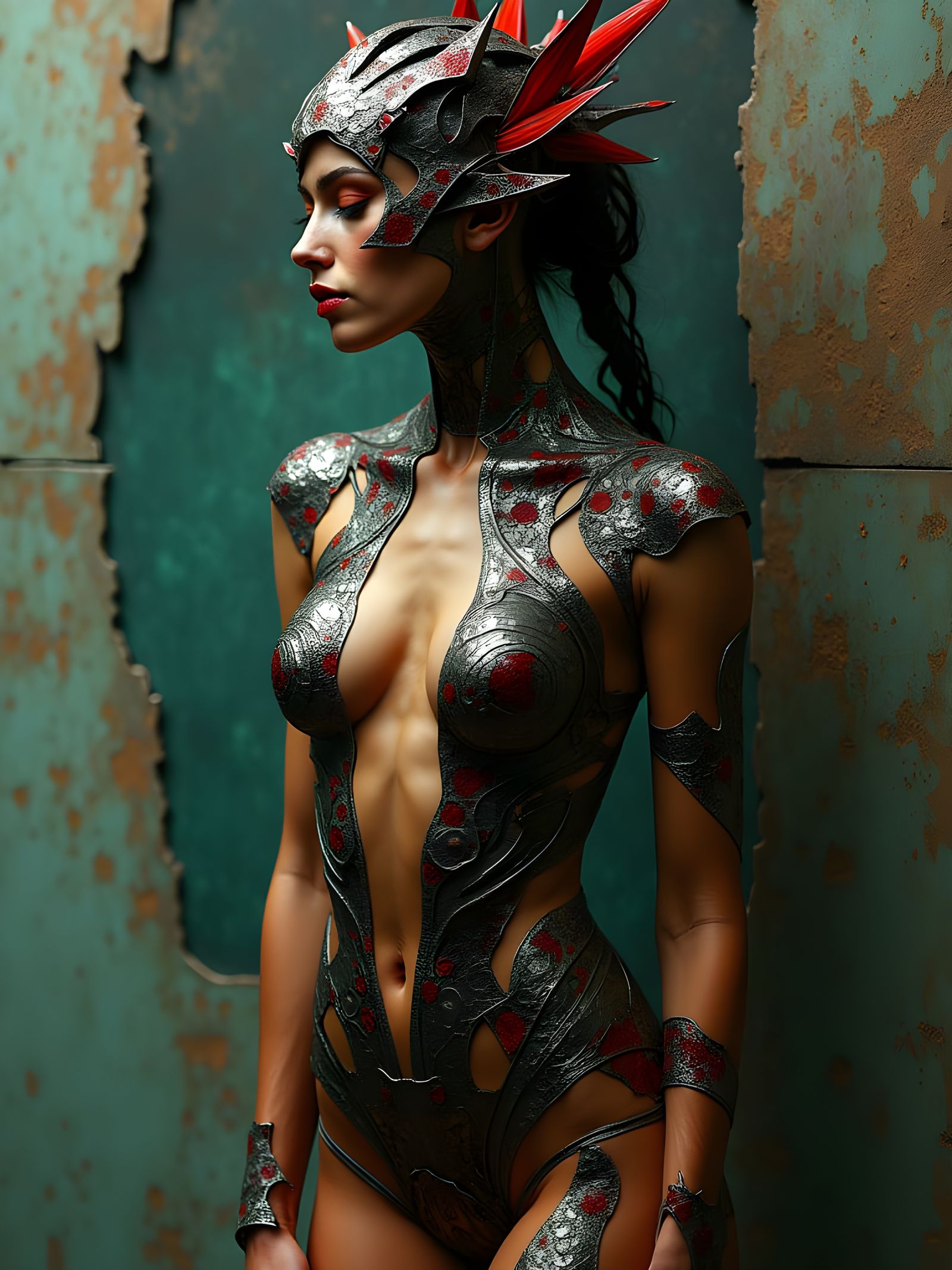 Nightmarish Cubist Fashion Portrait of a Woman