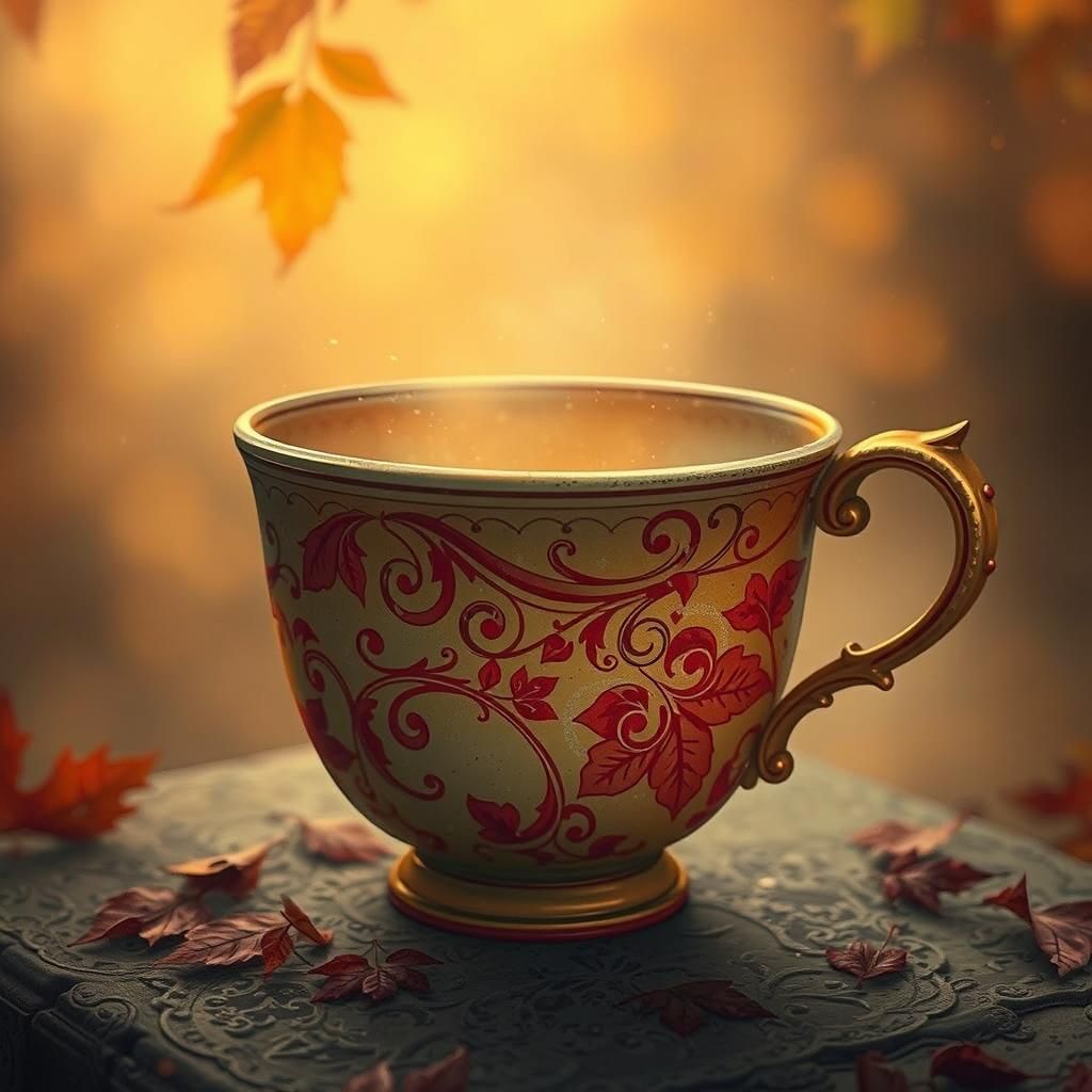 Ornate Autumn Cup in Dreamy Style