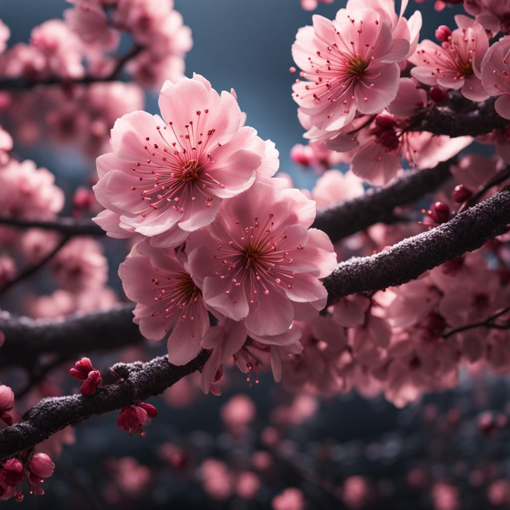Hyperrealistic Sakura Flower Close-Up in 8K