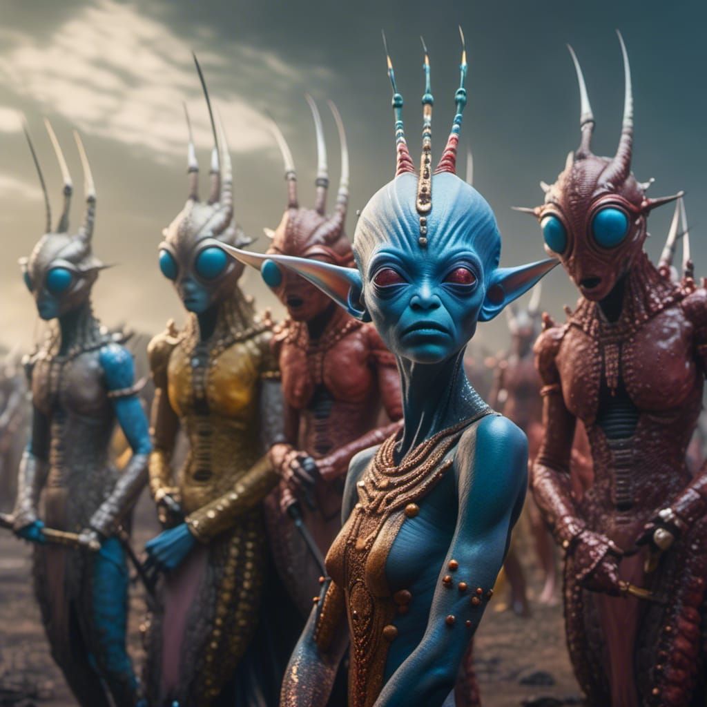 Abstract Alien Portraits in Bizarre Landscapes