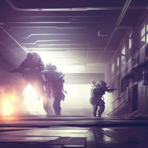 Sci-Fi Mercenaries Exchange Fire in Research Station