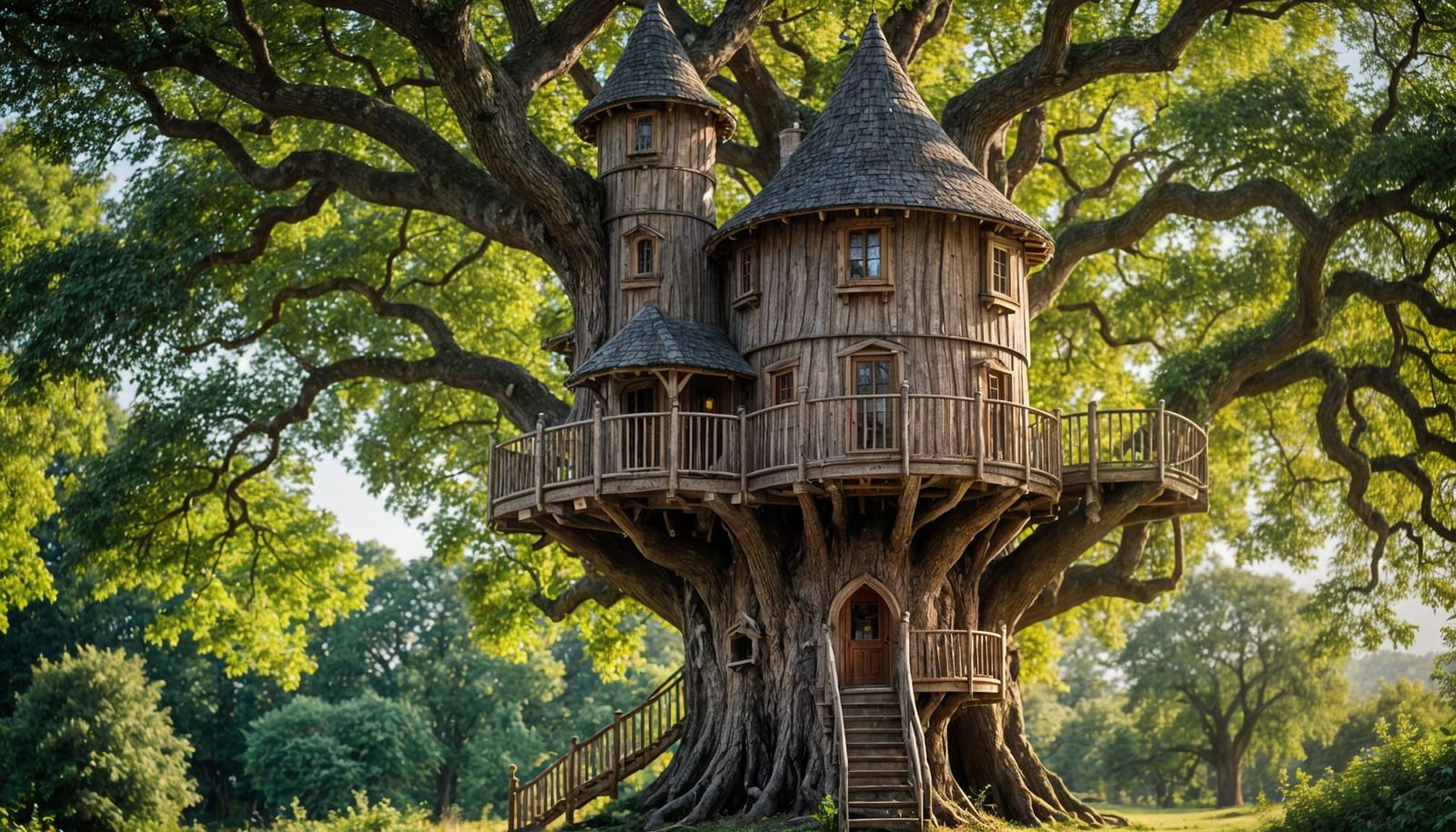 Enchanted Treehouse Castle in Giant Oak Tree