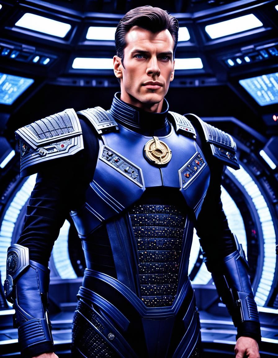 Hyperrealistic Kosh Hybrid on Spaceship Command Deck