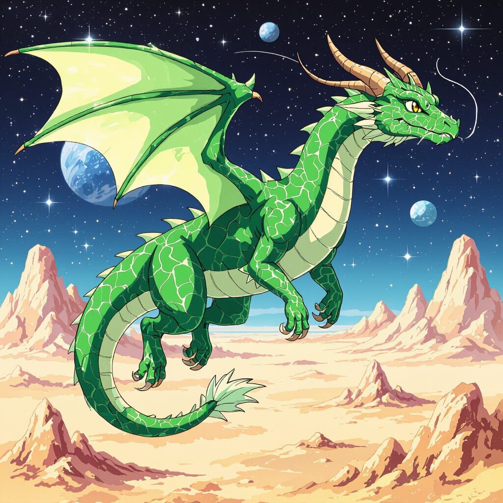 Glass Dragons Soaring Over Planet Namek