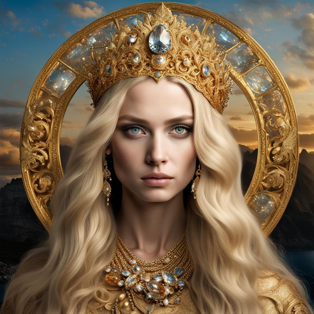 Gothic Ice Goddess Venus Portrait in Artgerm Style