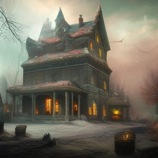 Haunted Christmas: Detailed Fantasy Concept Art