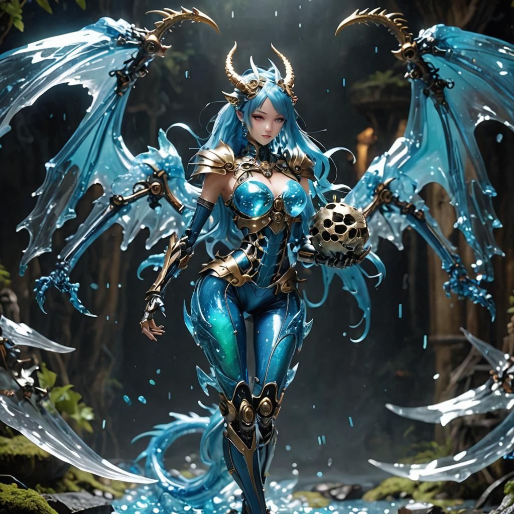 Robot Dragon Girl with Slime Body