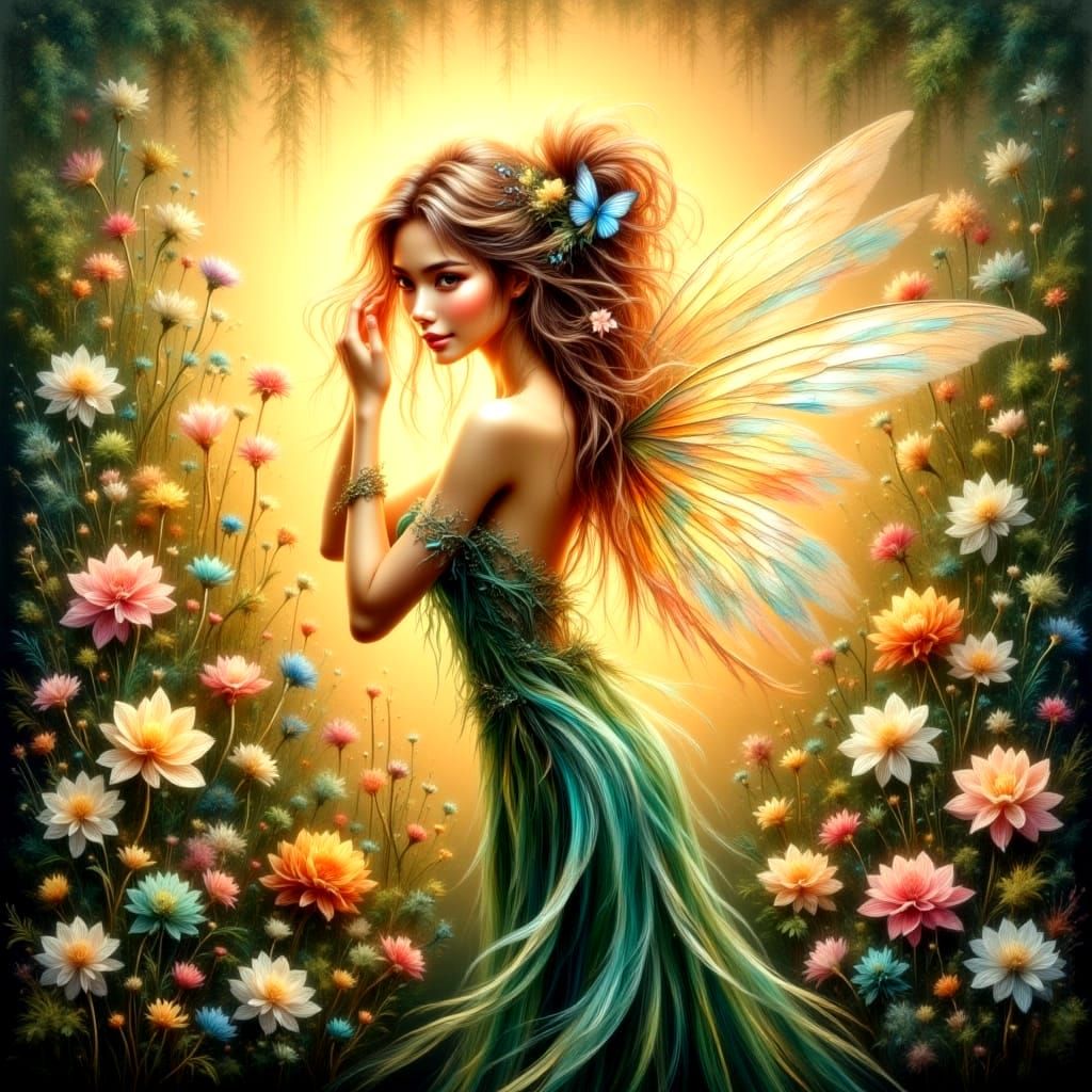 Surreal Fantasy Maiden in an Enchanted Realm