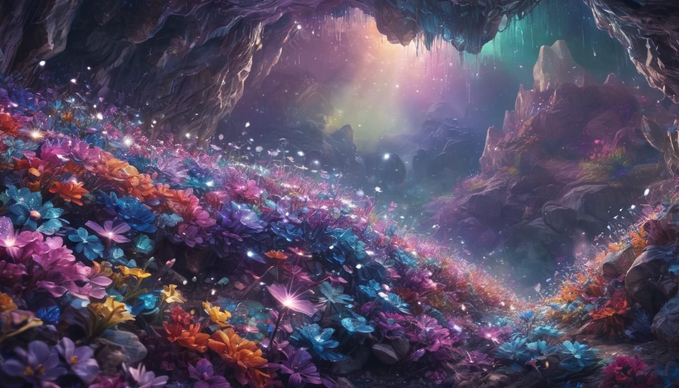 Crystal Flower Cave in Astral Cosmic Style