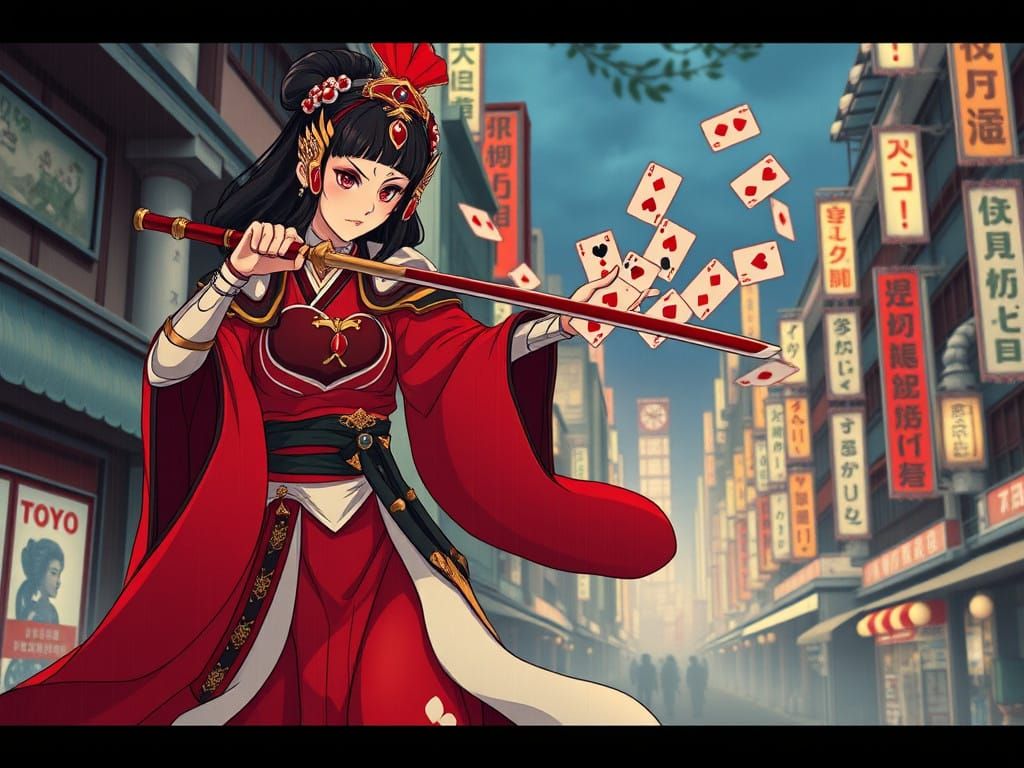 Fearsome Red and White Warlord in 1960s Tokyo Wonderland