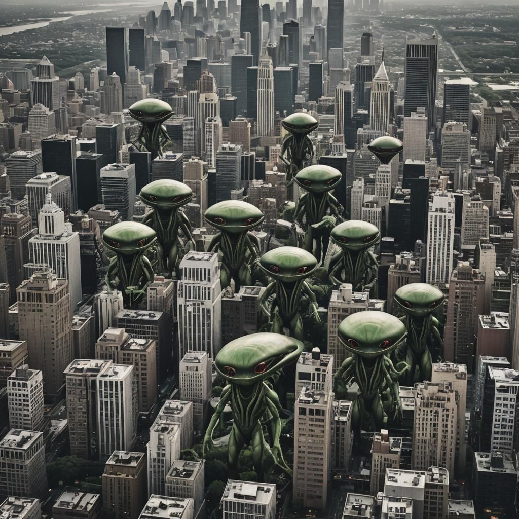 Aliens taking over city