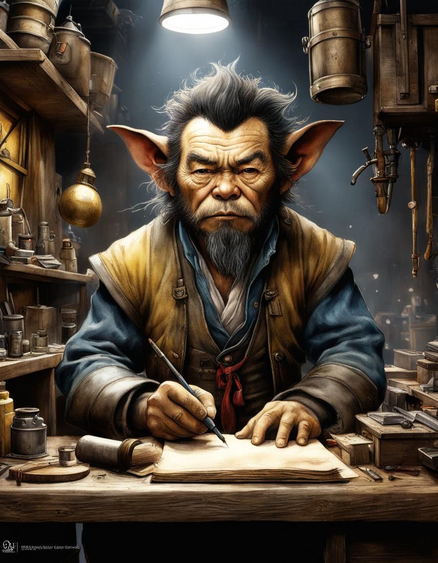 People at Work in Vivid Ink and Watercolor Style