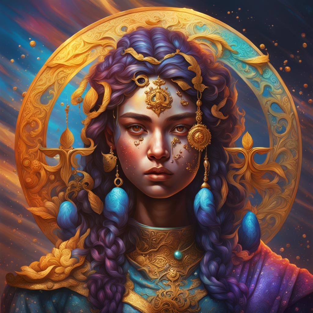 Hyperrealistic Libra Splash Art Portrait