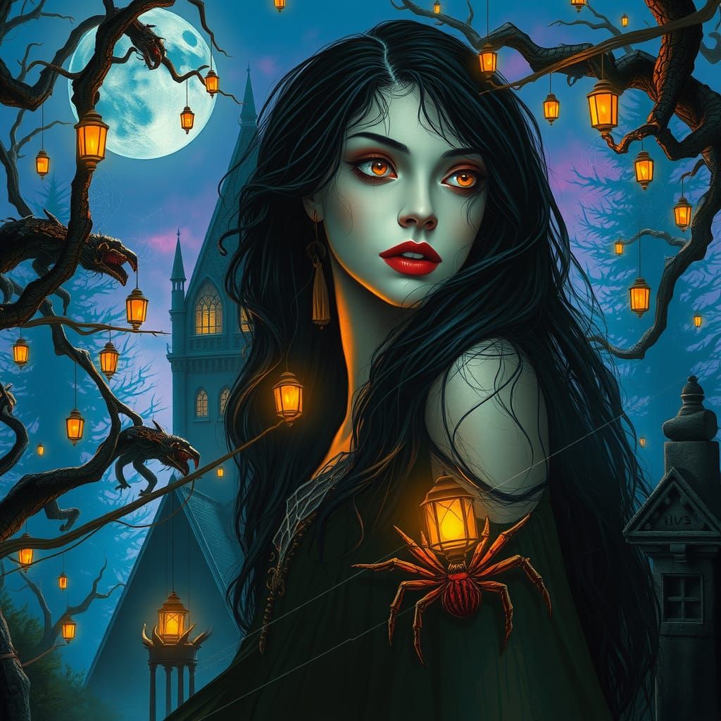 Eerie Mansion at Twilight in Fauvist Gothic Style