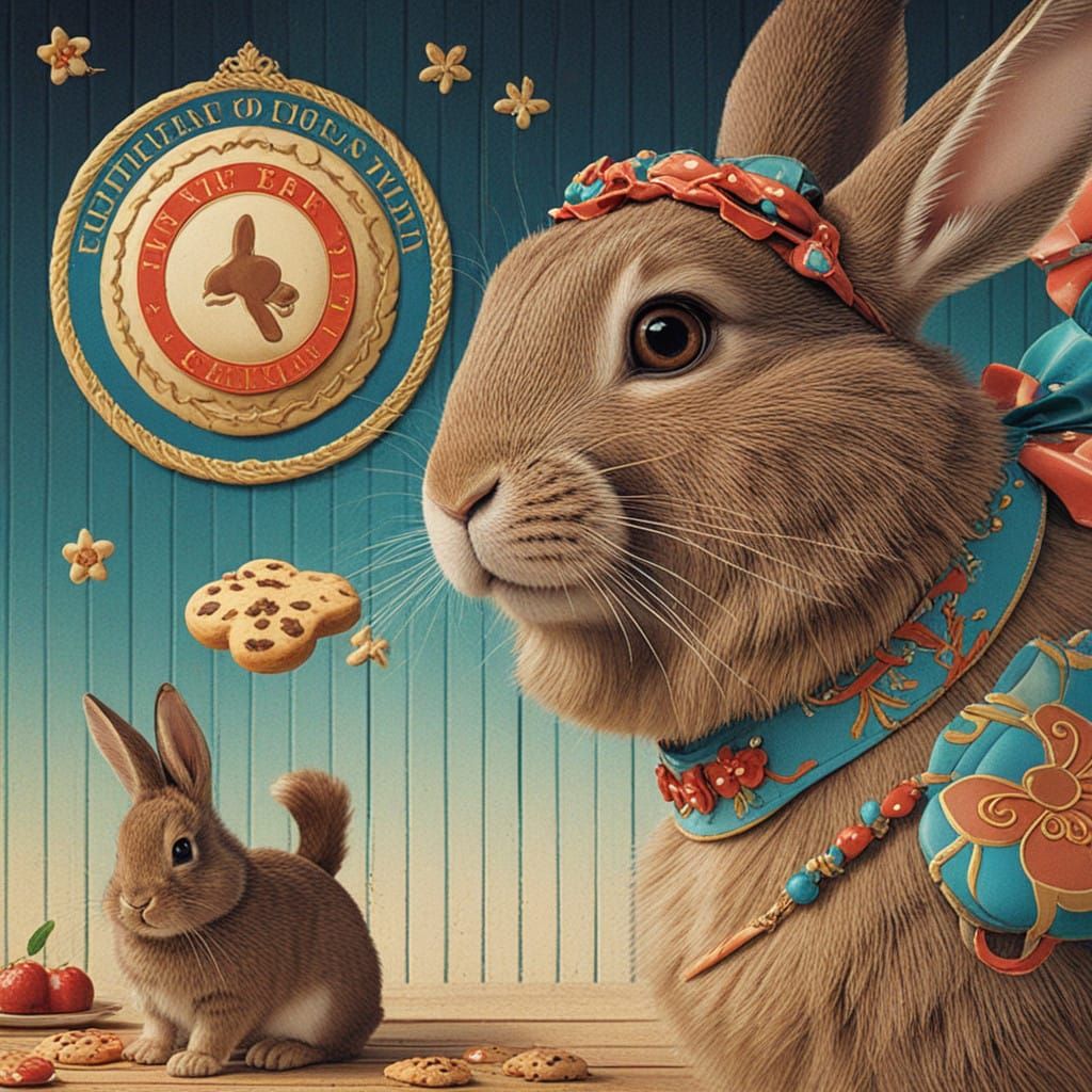Adorable Rabbit Offers Cookie to Crying Mistress