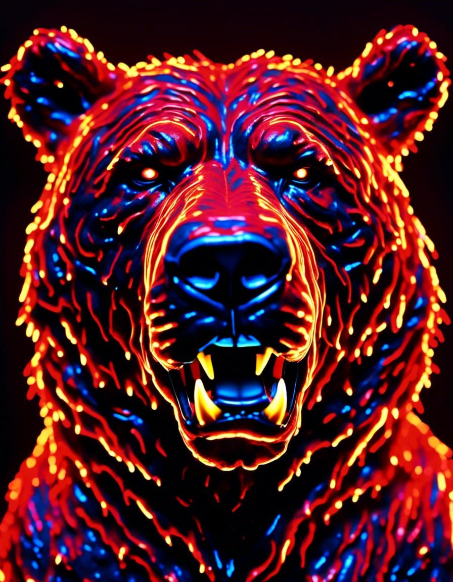 Microphotograph Portrait of a Psychotic Teddy Bear