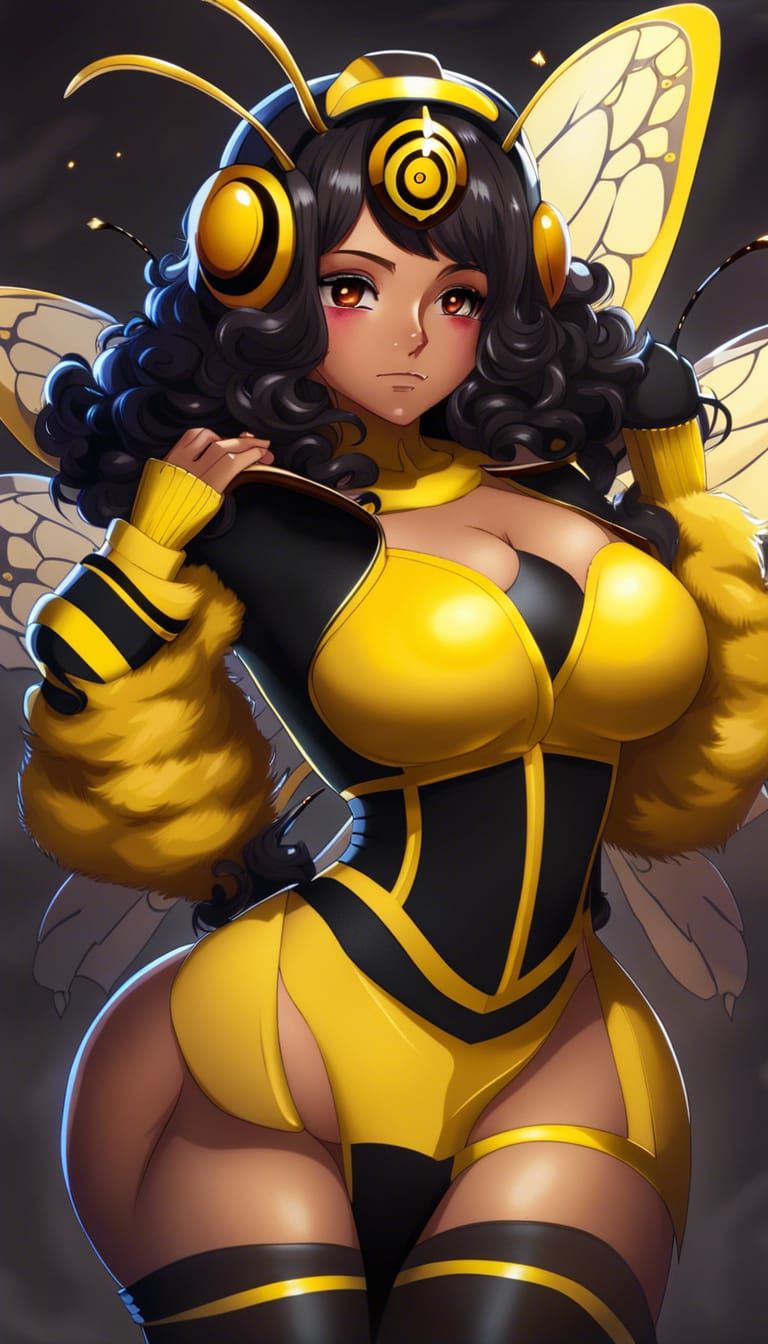 Anime Queen Bee Girl in Bee Suit