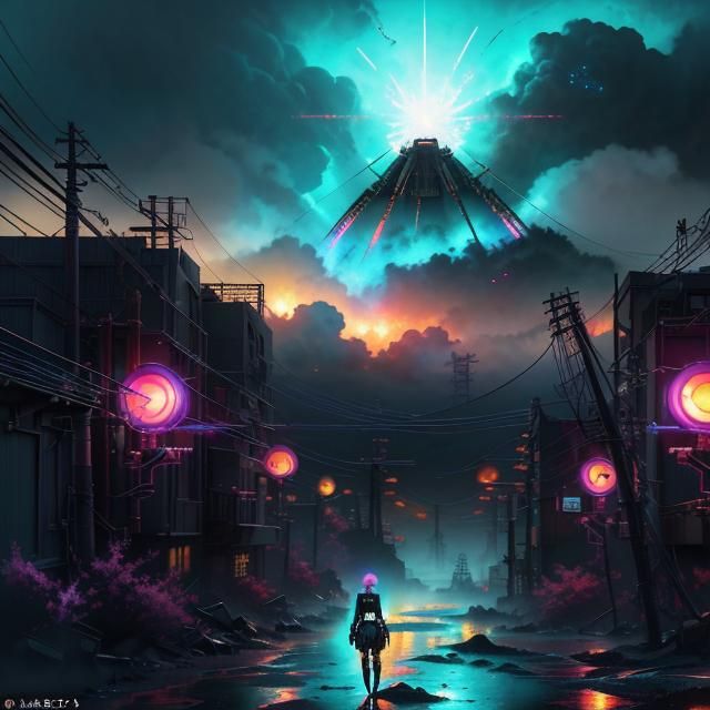 Kawaii Neko Girl in Anime Style Digital Art