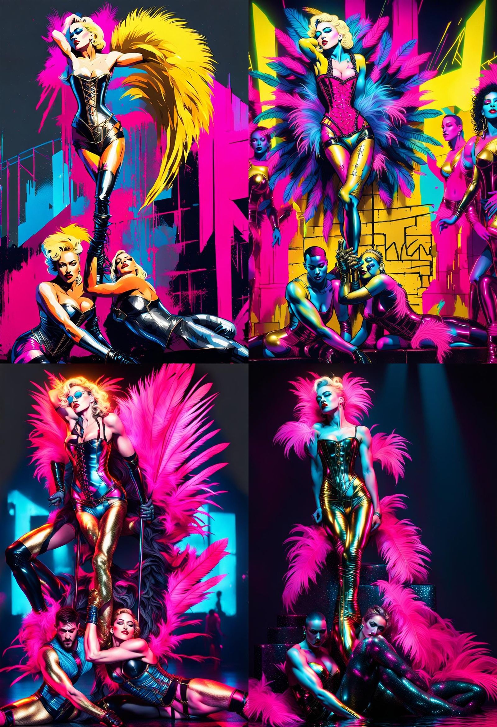 Fairycore Synthwave Scene with Golden Corset