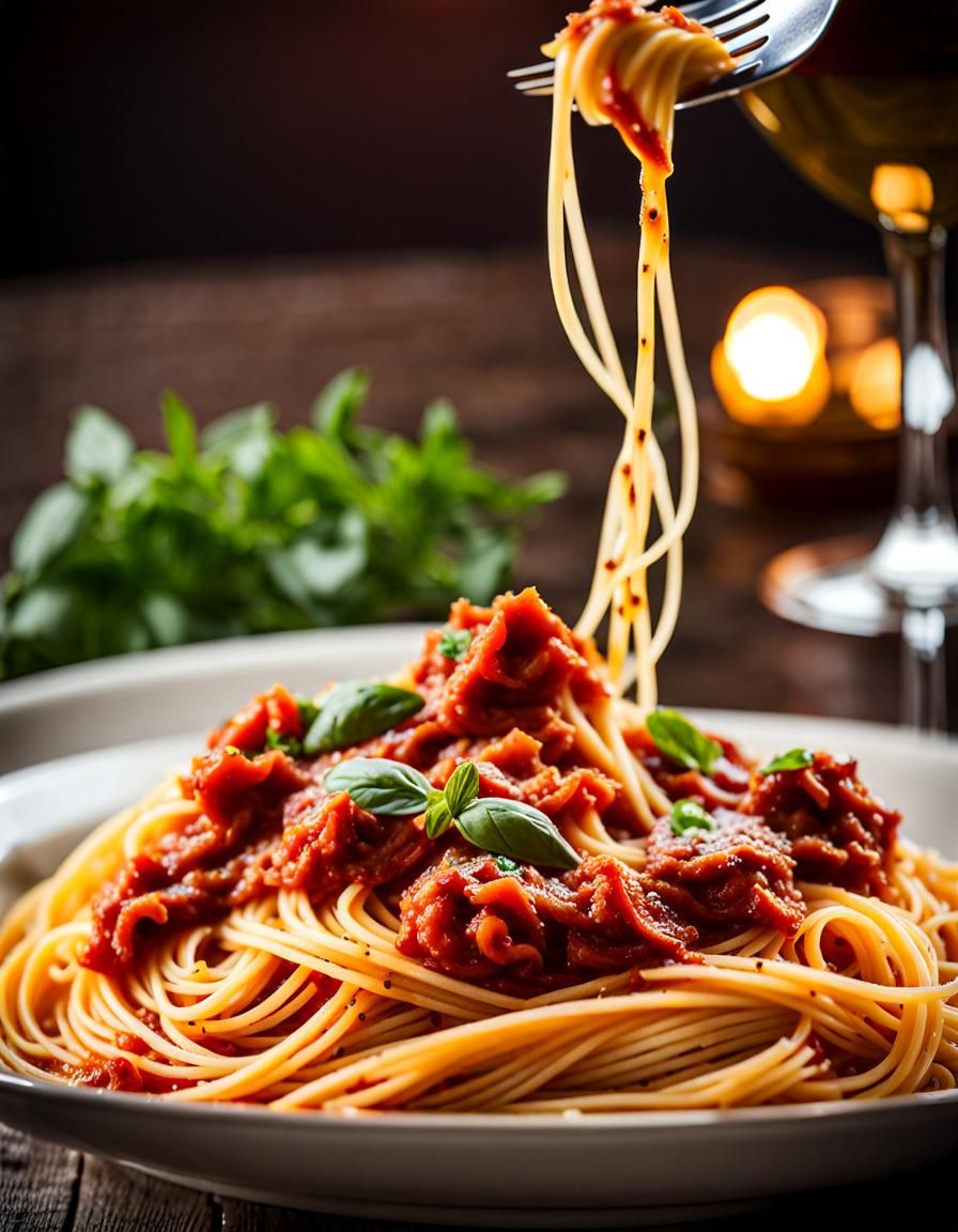 Delicious Bolognese Pasta in Cosy Restaurant, Professional P...