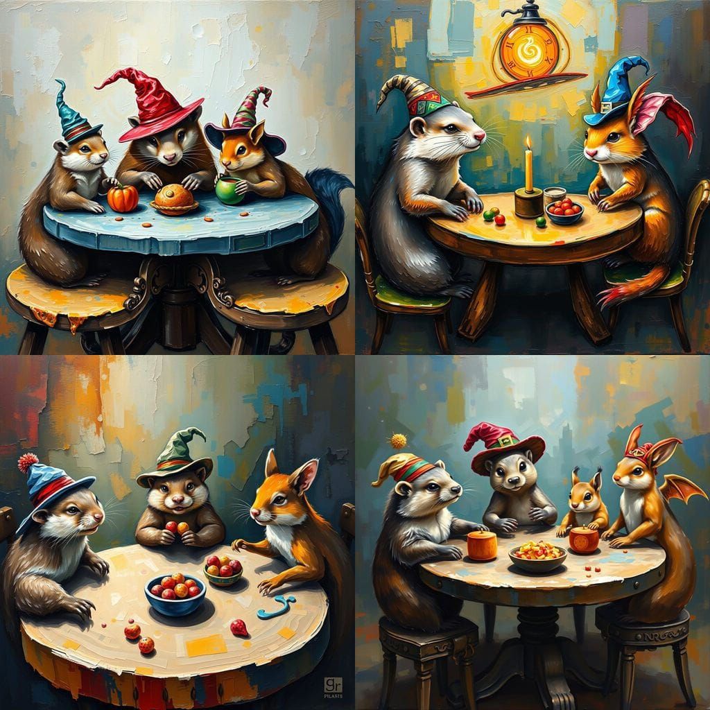 Wild Creatures Gather Round Table for Epic Dungeons and Drag...