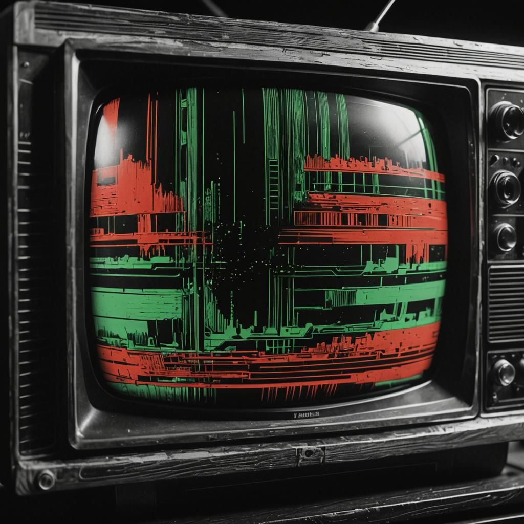 Glitching Sci-Fi Film on Old Television