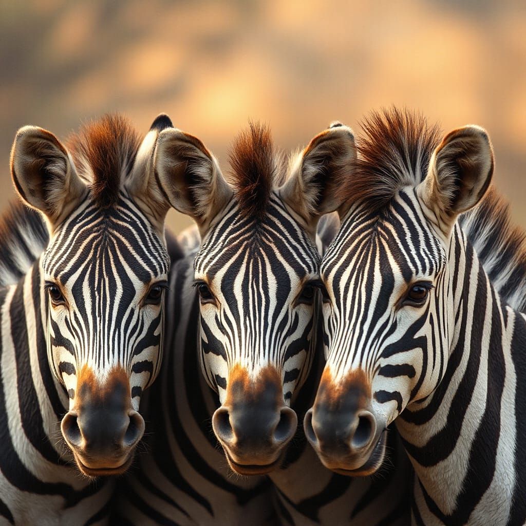 Zebras in Close Conversation, Earthy Tones, Wildlife Photogr...