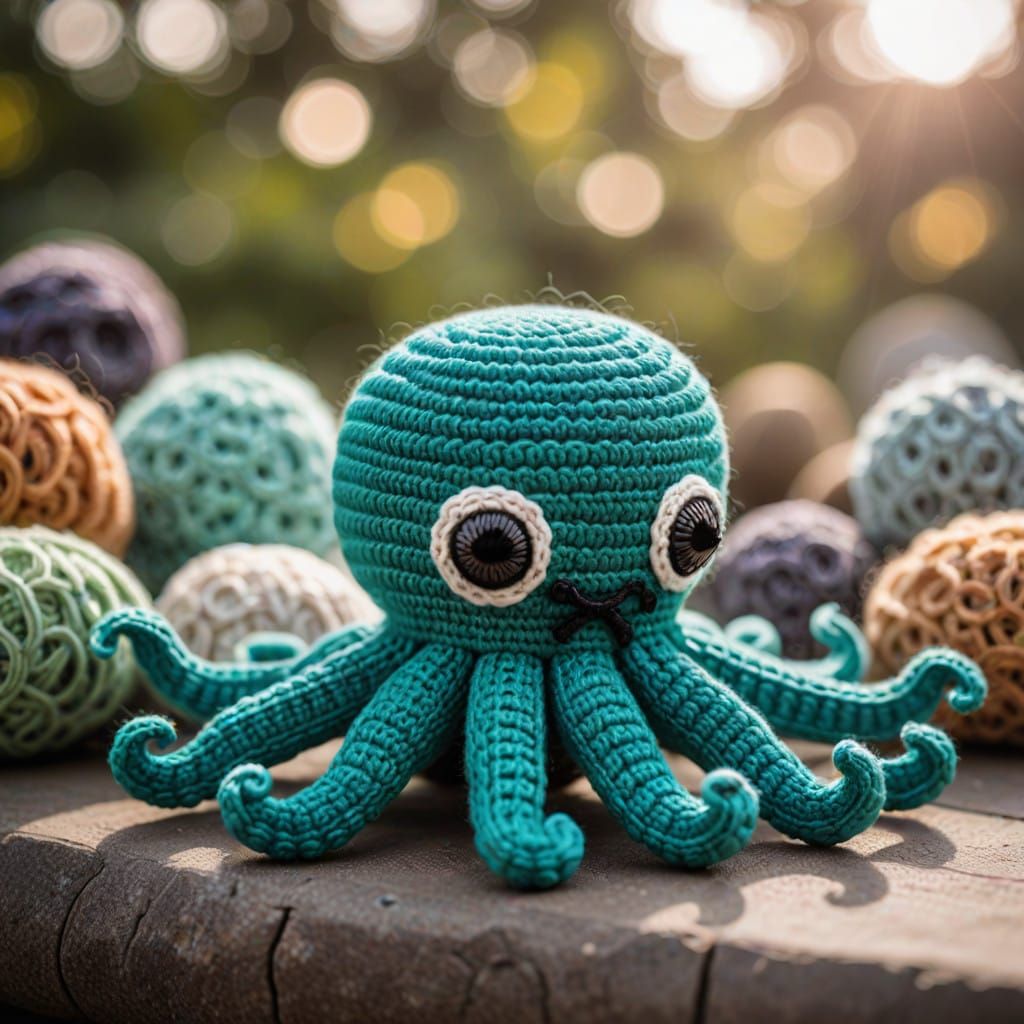 Crochet octopus baby