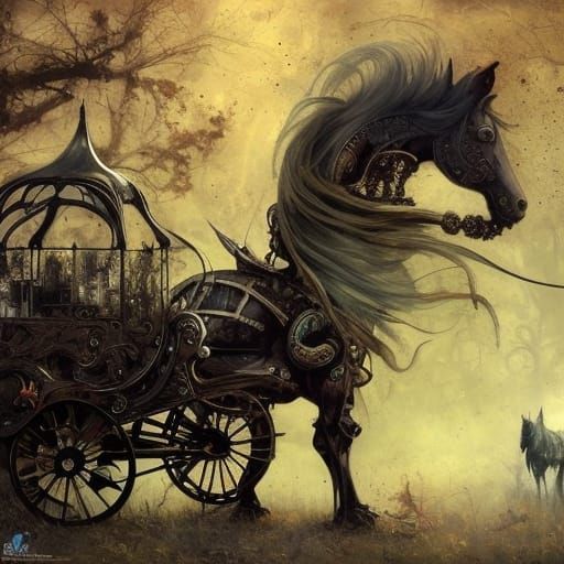 Gothic Horse and carriage V1