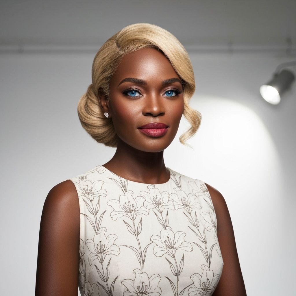 Elegant Studio Portrait of Confident Black Woman