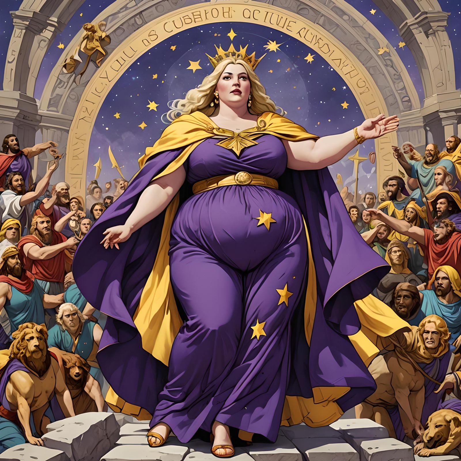 Goddess Leads Protest as Cybernetic Angels Fall