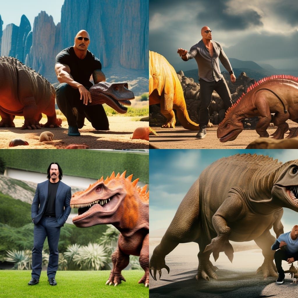 Keanu and The Rock Meet Dinosaurs: Photography