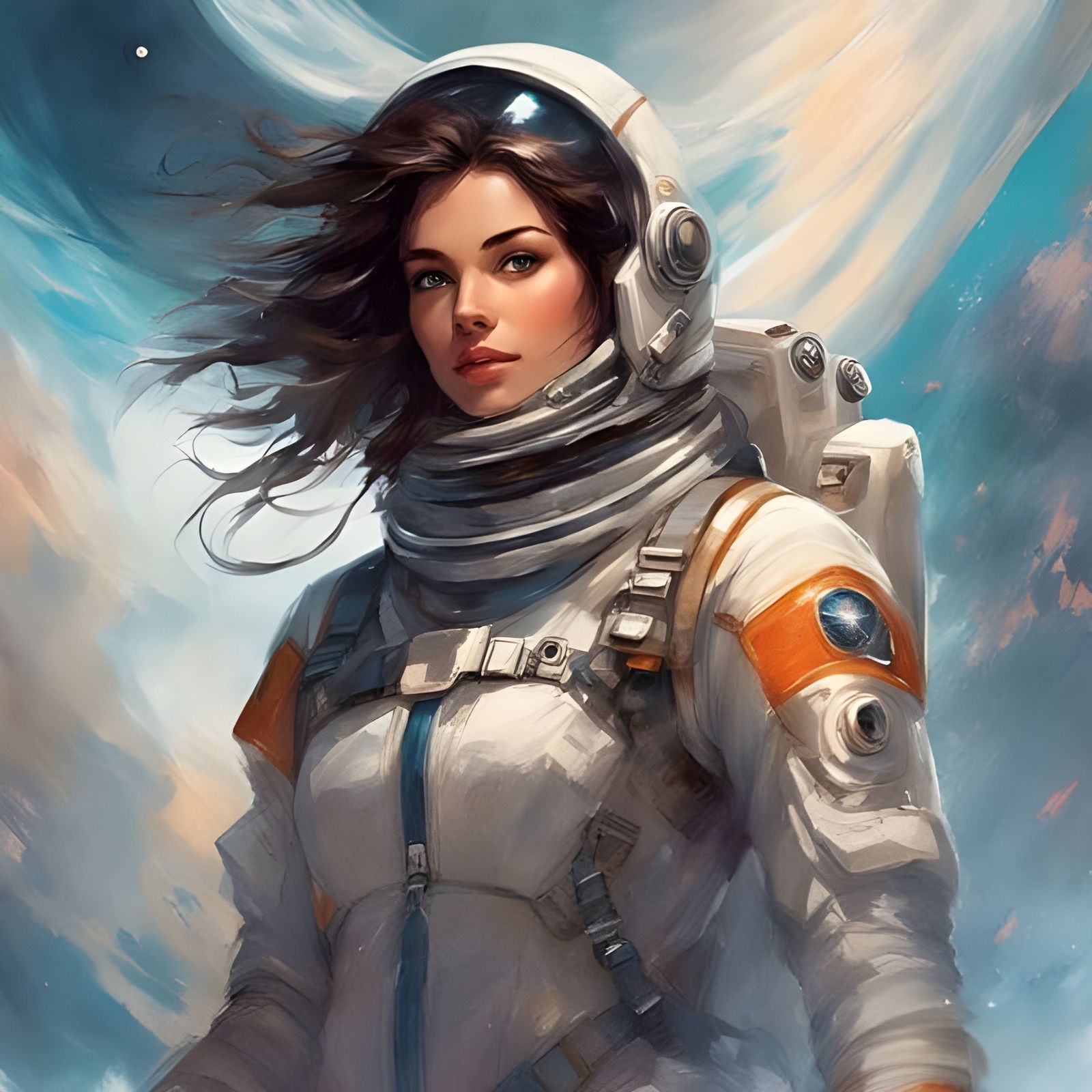 Stunning British Astronaut Portrait in Splash Art Style