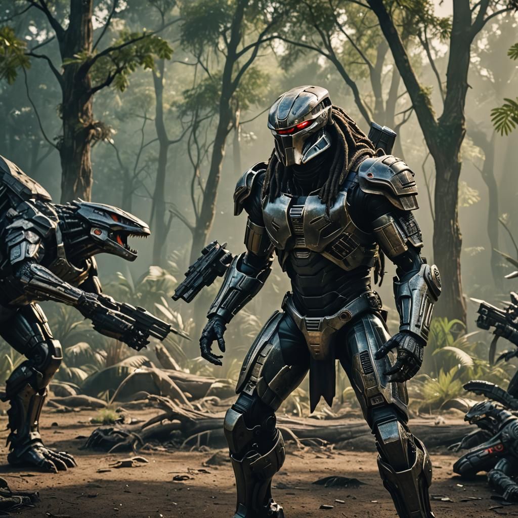 Epic Predator vs Aliens Battle on RoboCop Planet