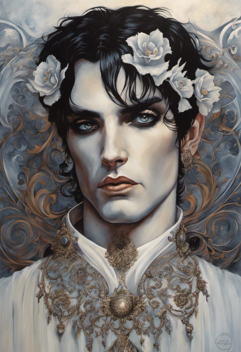 Gothic Prince Portrait in Acrylic Painting Style