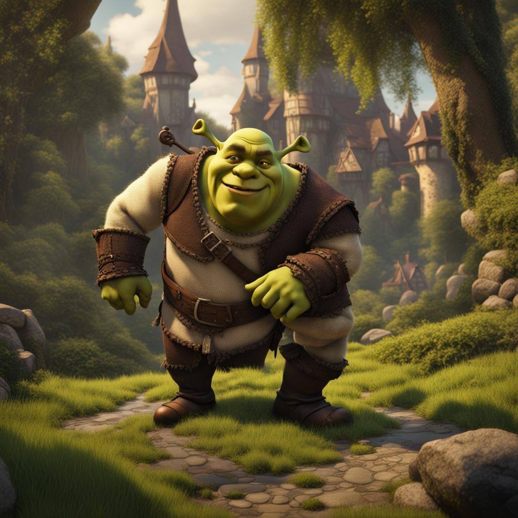Detailed Matte Painting of Shrek in Unreal Engine