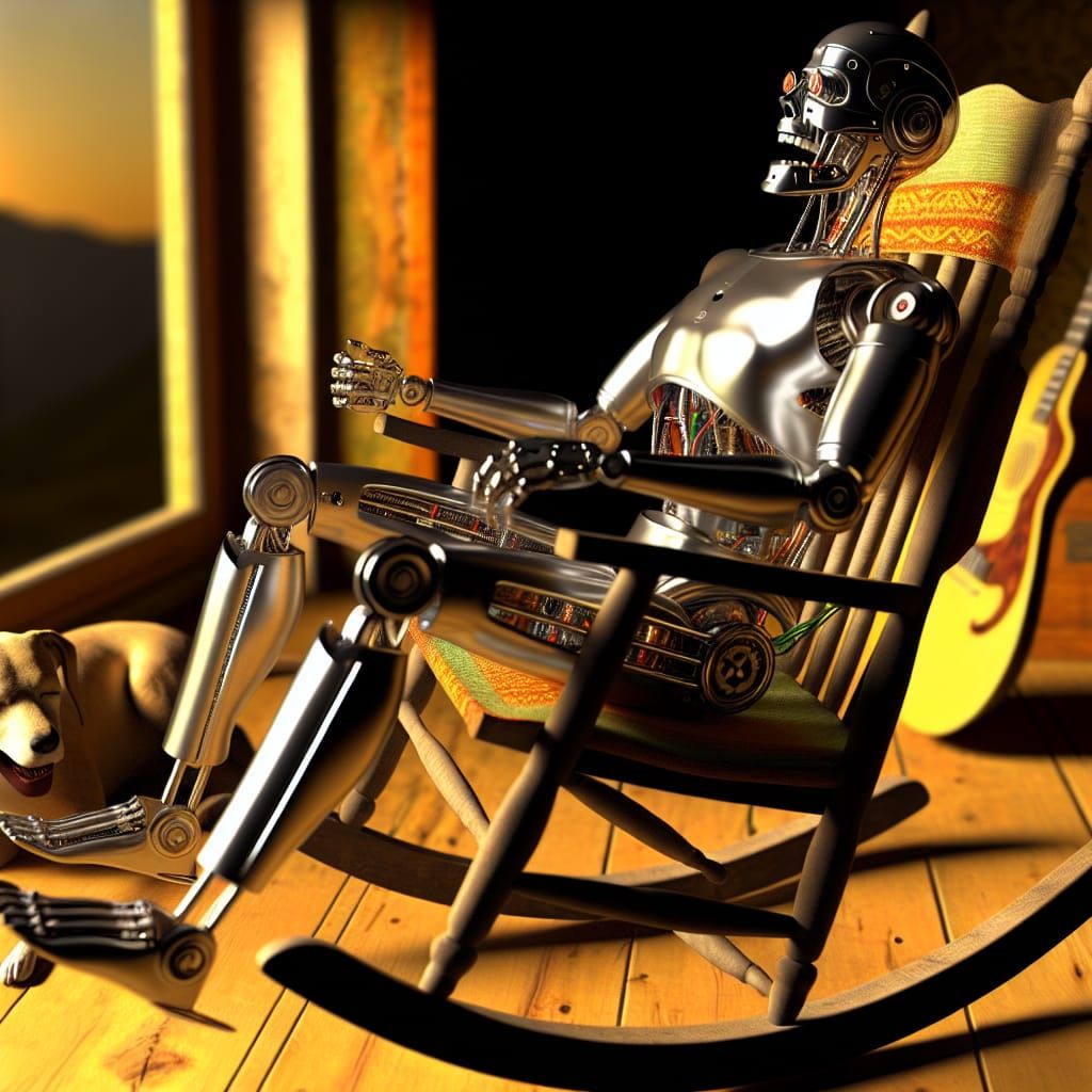 Cyborg Yodeler and Dog Relaxing