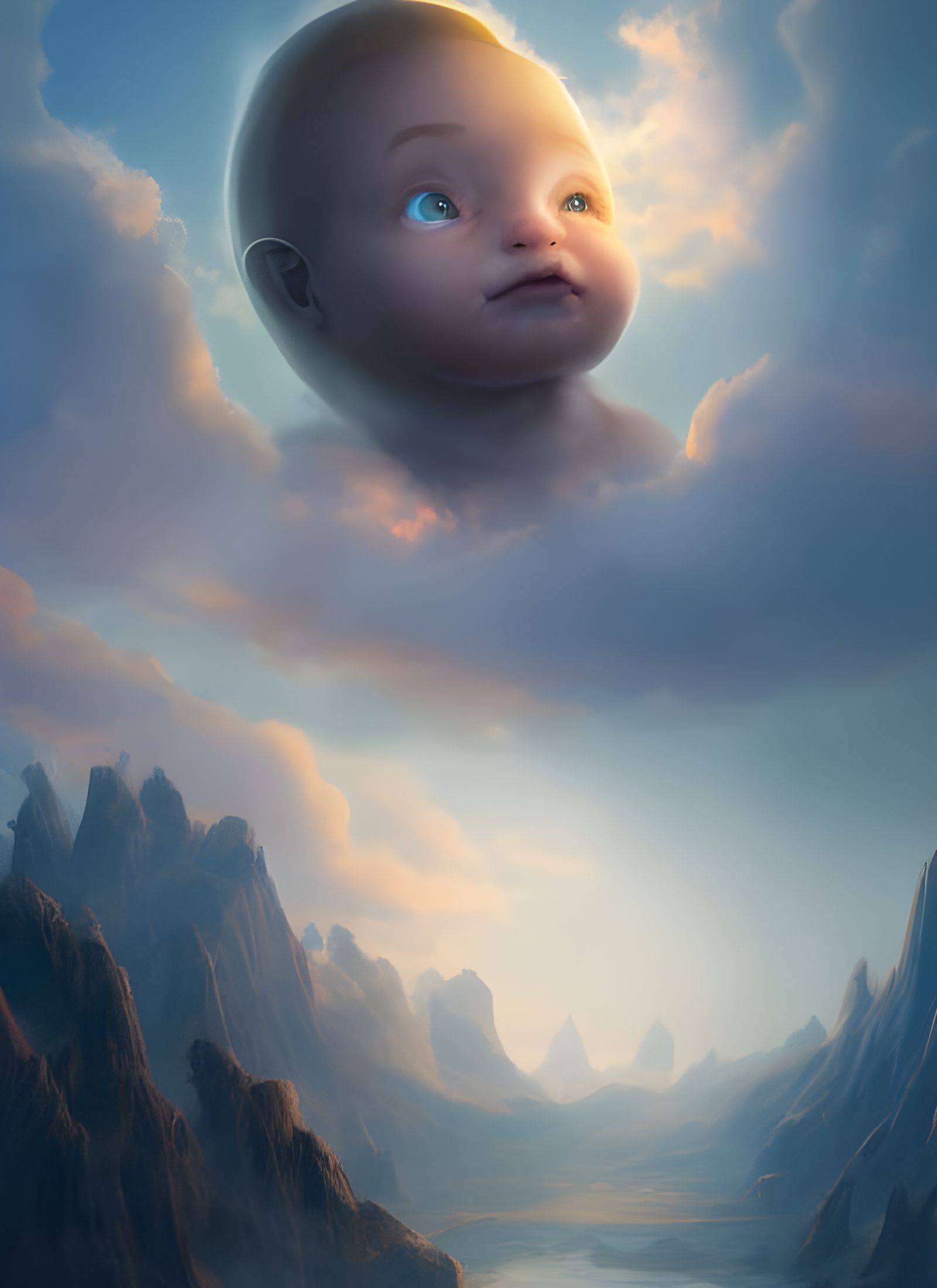 Cute Human Embryo in Womb: Fantasy Concept Art