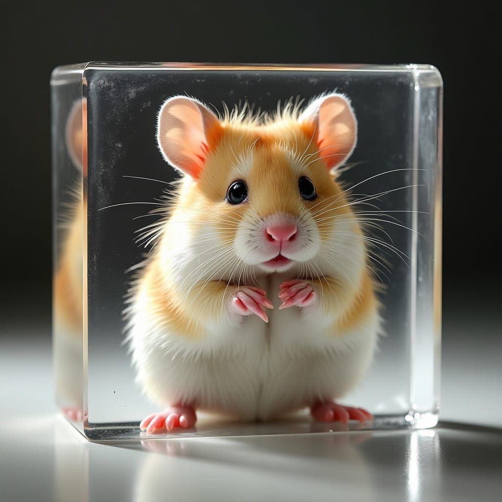 A Hyperrealistic Glass Hamster