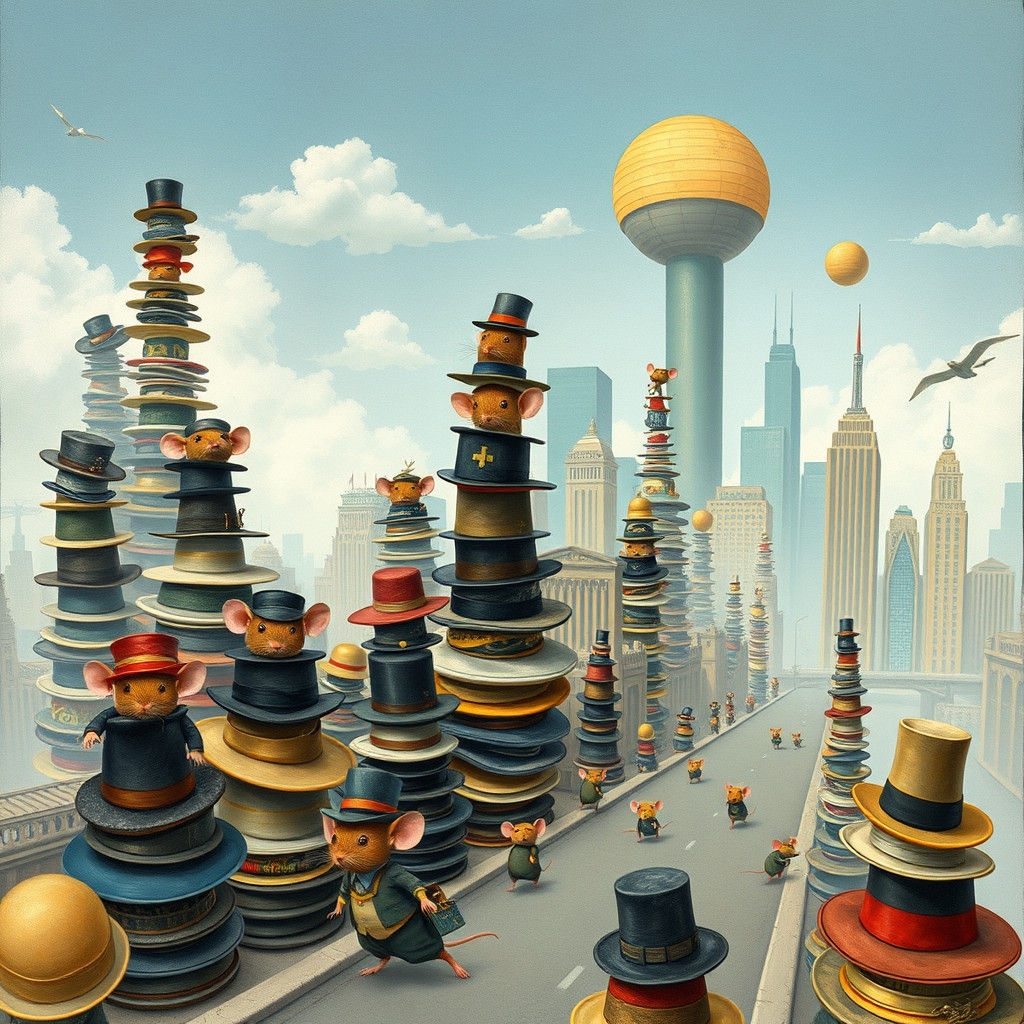 Mice in Hats: A Whimsical Cityscape