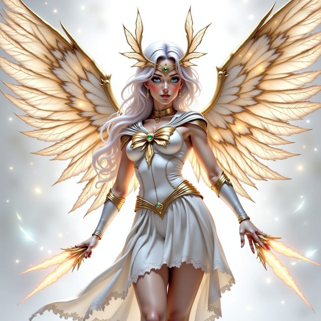 Serene Snow White Sailor Moon with Golden Wings