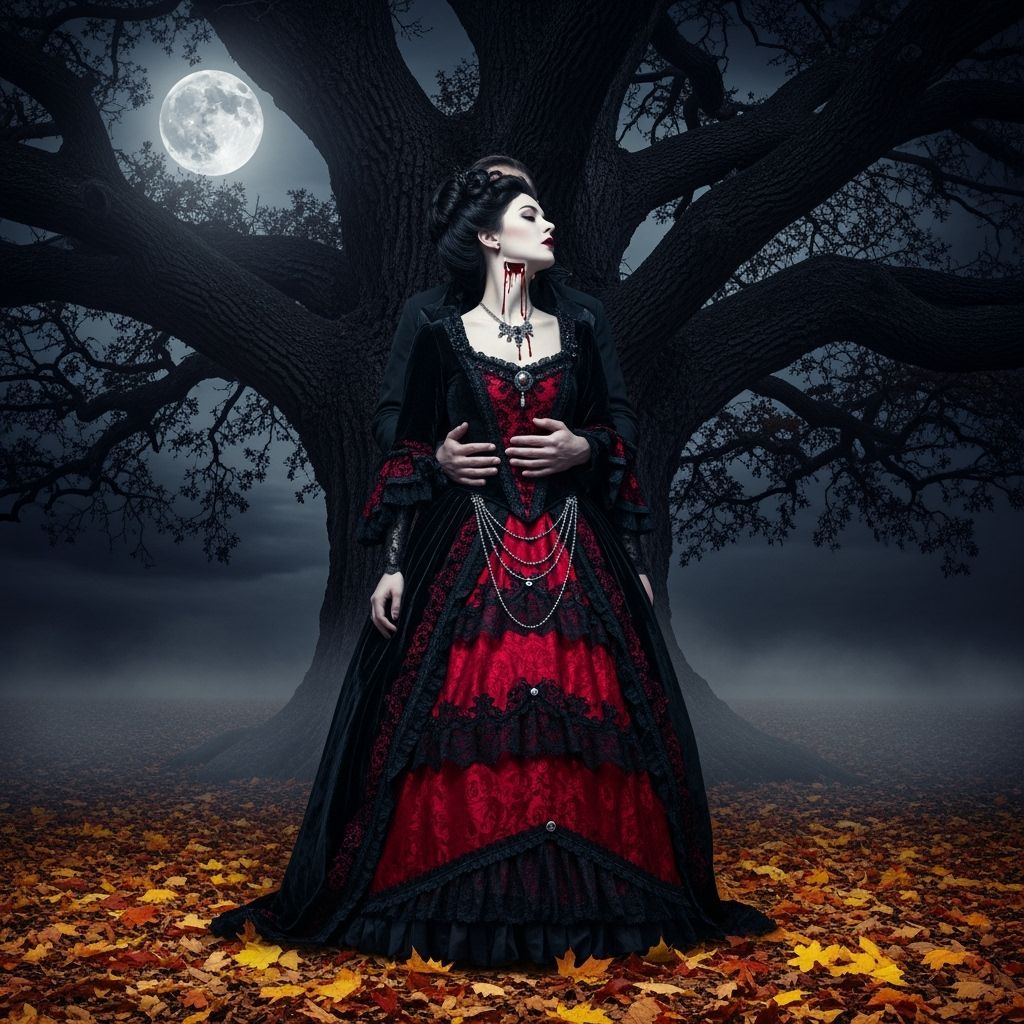Gothic Embrace Under Moonlight