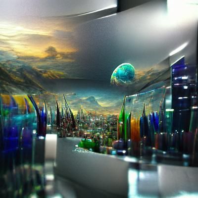 Glass World: Detailed Matte Painting of Transparency