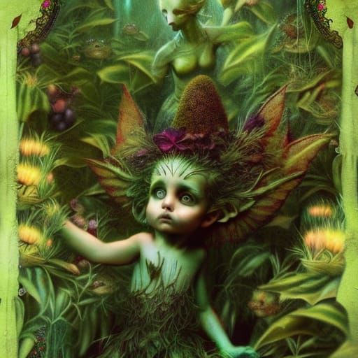 Faerie Changeling in Overgrown Garden