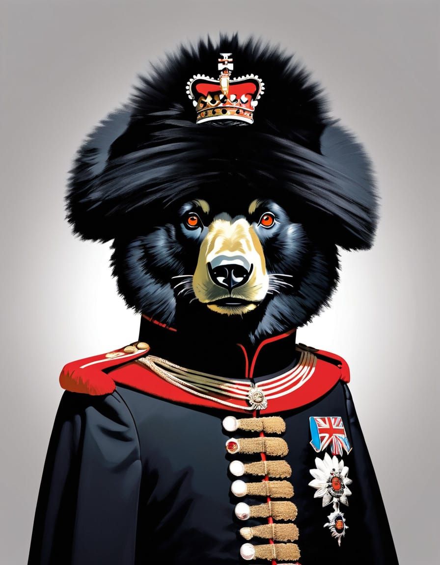 Modern Pop Art Portrait of the Queen's Guard