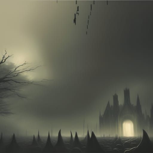 Eerie Dark Fantasy Mouth Emerges at Night