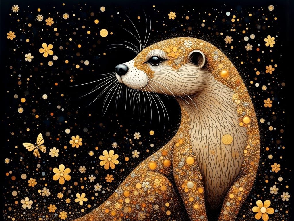 Whimsical Otter in Mystical Dreamlike Fantasy Style