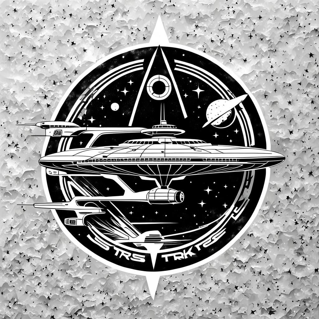 Star Trek USS Enterprise Black and White Stencil